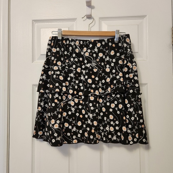 2 Gitane Floral Black Skirts Size XL Maxi and Midi Ruffle - Picture 7 of 10